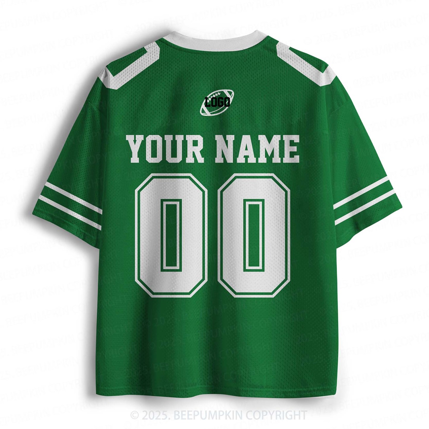 Personalized Team Name & Number Green Adult Sport Jersey Beepumpkin