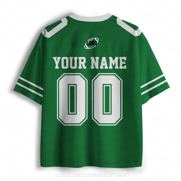 Personalized Team Name & Number Green Adult Sport Jersey Beepumpkin