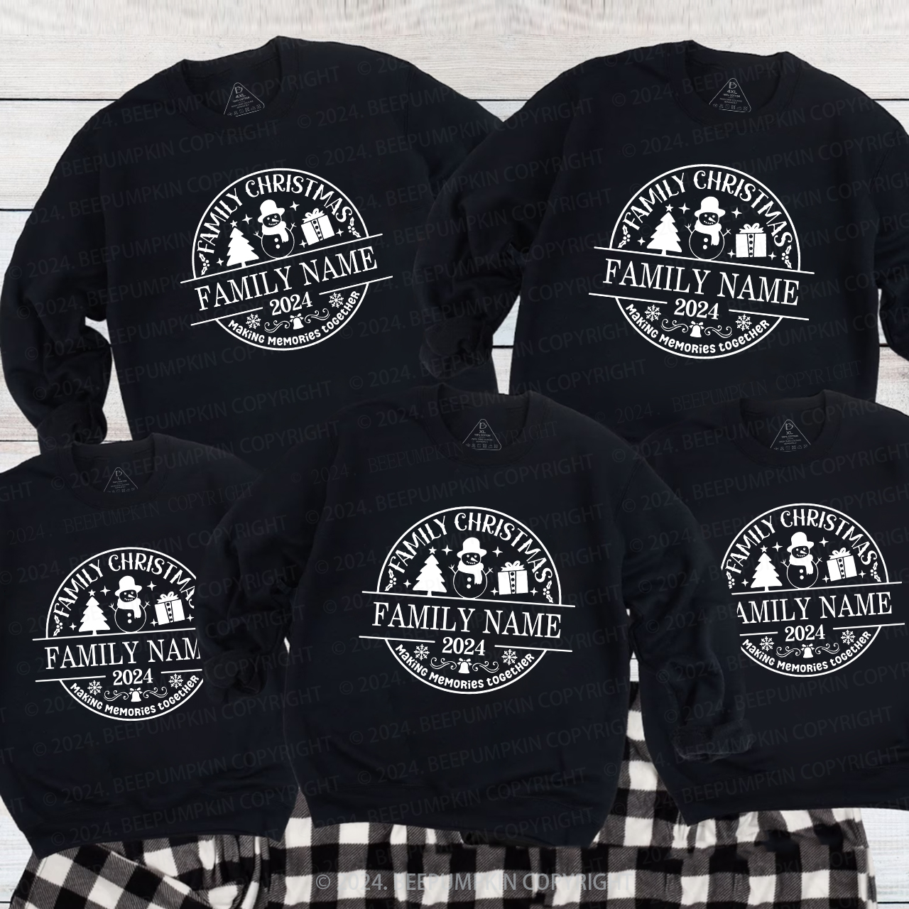 Personalized Christmas Gift Make Memories with the Snowman Family Christmas Sweatshirt