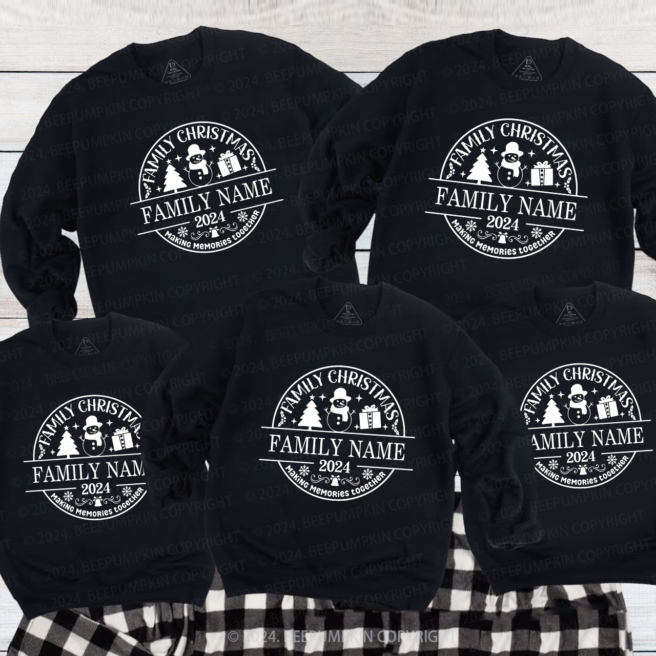 Personalized Christmas Gift Make Memories with the Snowman Family Christmas Sweatshirt
