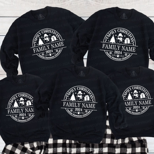 Personalized Christmas Gift Make Memories with the Snowman Family Christmas Sweatshirt