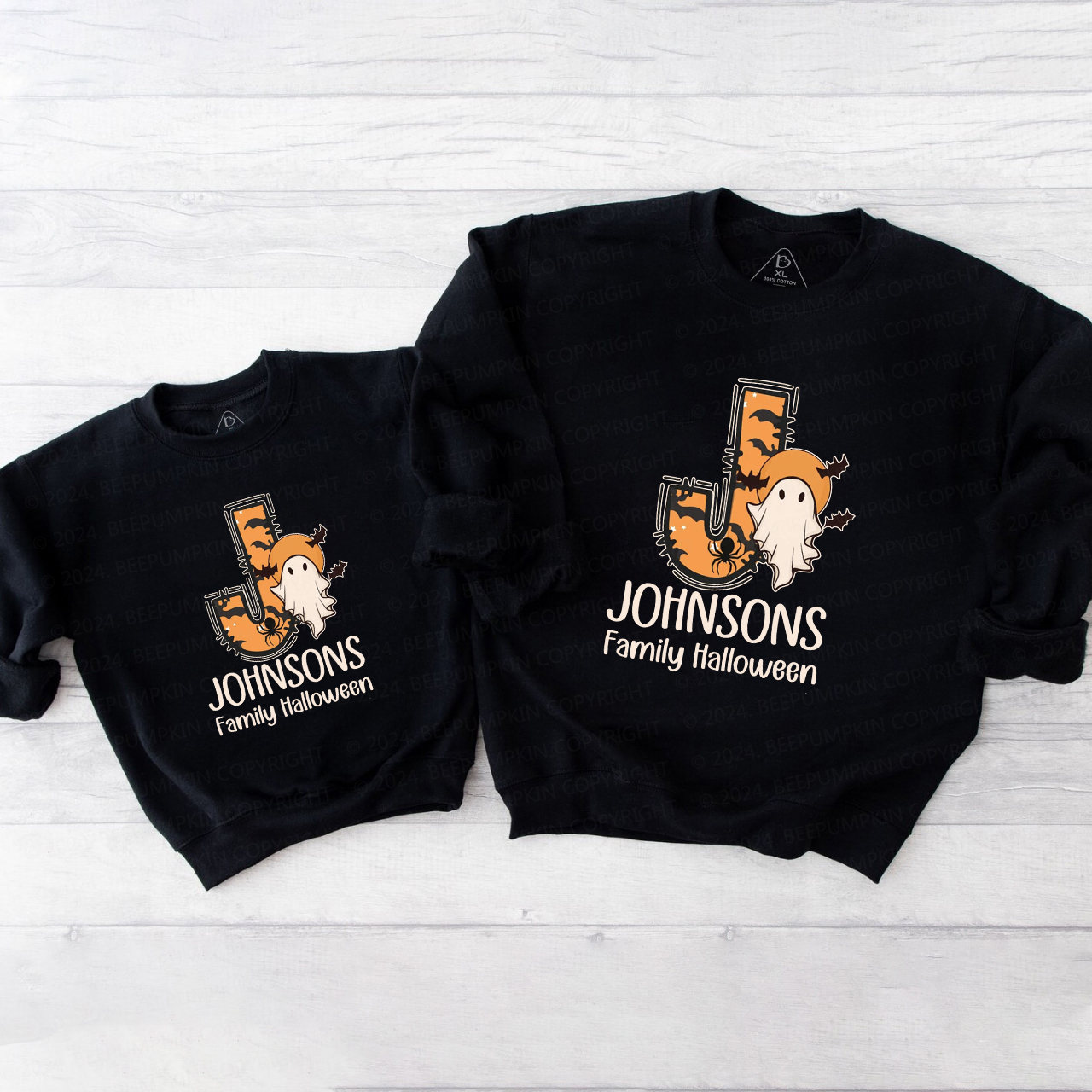 Personalized Halloween Ghost Name Family Matching Sweatshirt