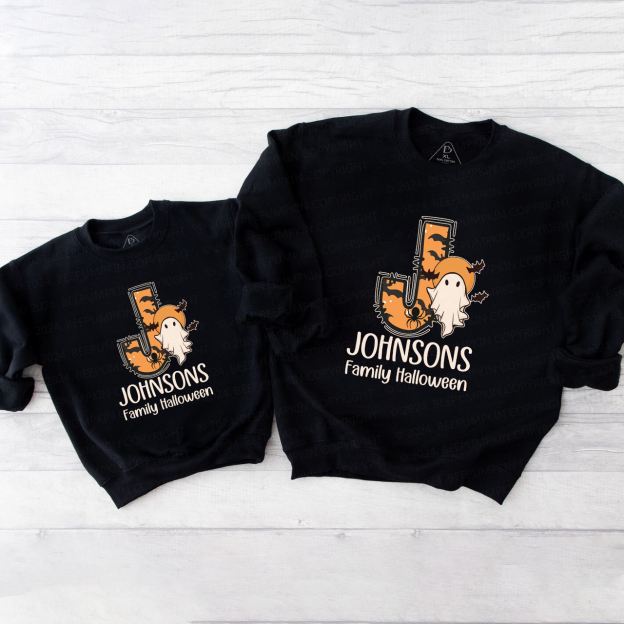 Personalized Halloween Ghost Name Family Matching Sweatshirt