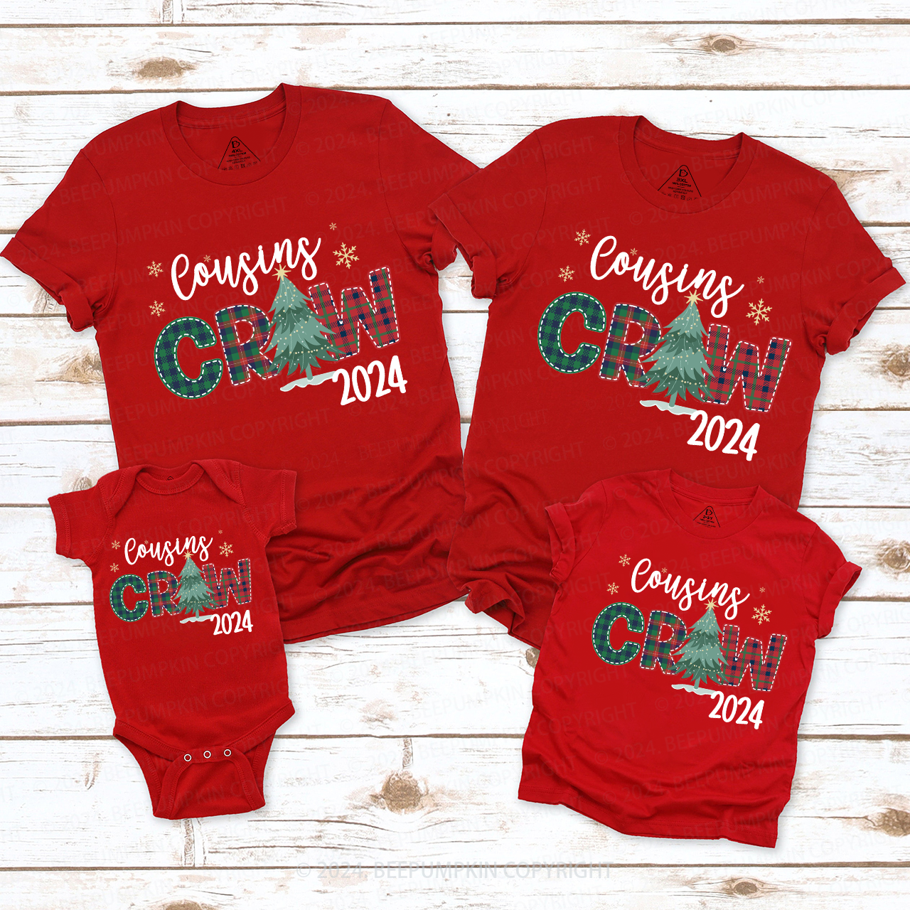 Cousins Crew Christmas Family Matching Tees Beepumpkin