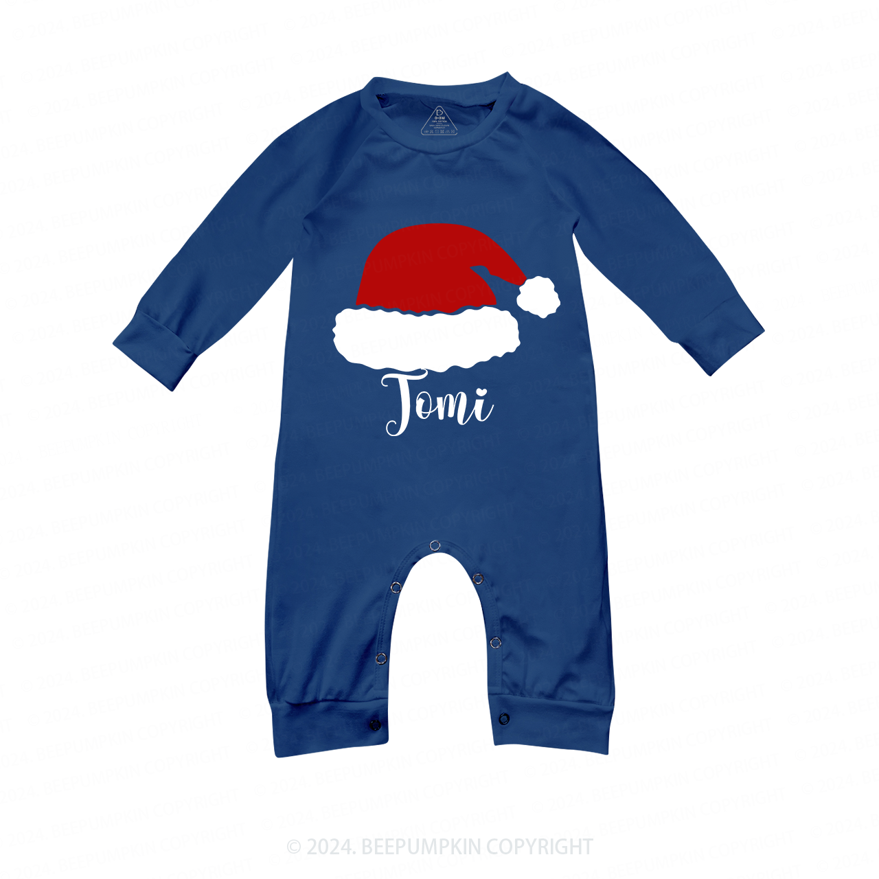 Red&Black Hat Christmas Matching Blue Pajamas Beepumpkin