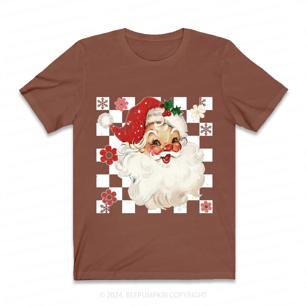 Checkered Santa Claus Shirts Beepumpkin