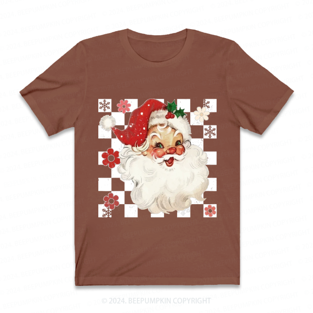 Checkered Santa Claus Shirts Beepumpkin