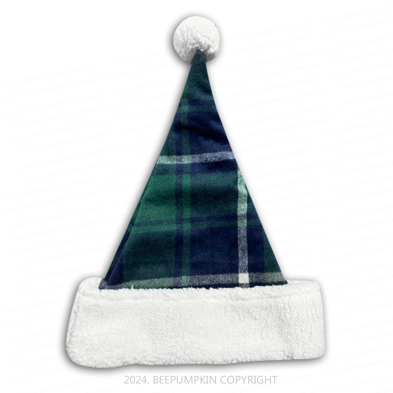 Personalized Three-color plaid Santa Hat Beepumpkin