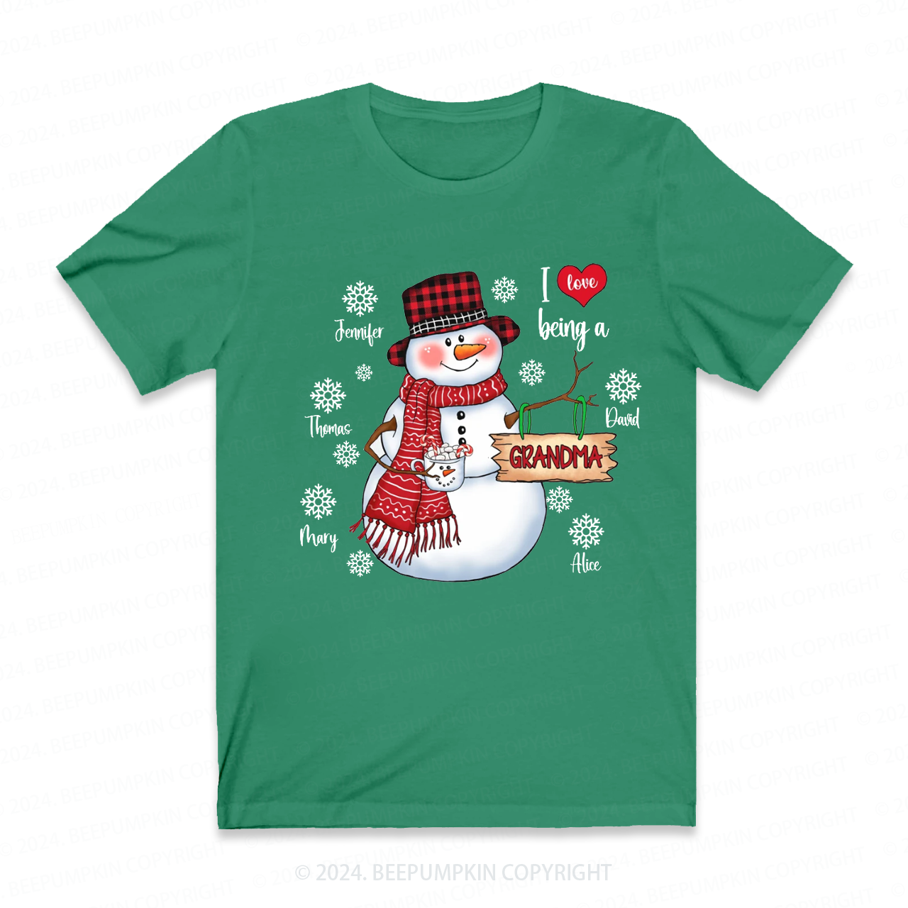 Personalized Christmas  Name Grandma Gift Shirt Beepumpkin 