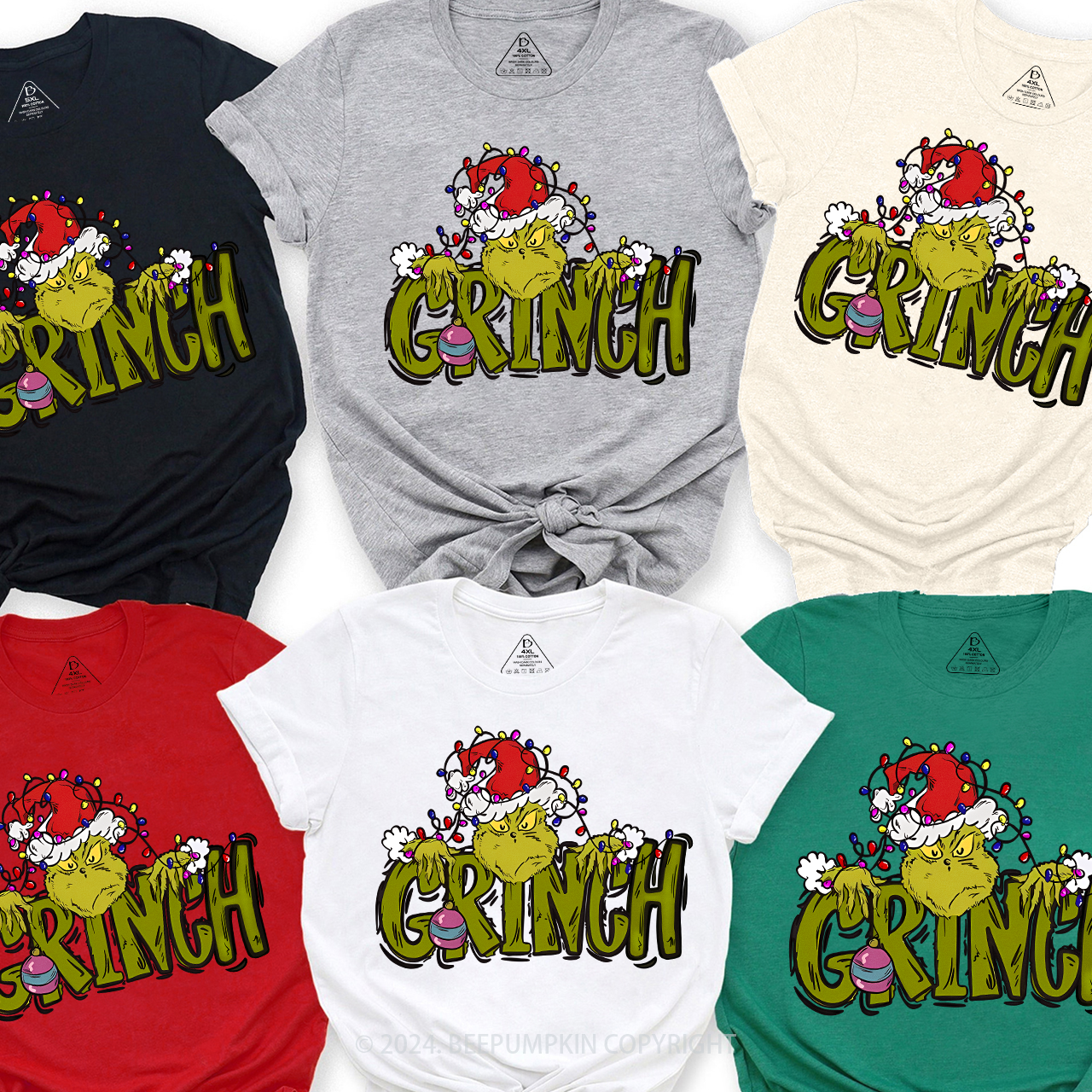 Retro Clipart Holiday Lights Family Matching T-Shirts