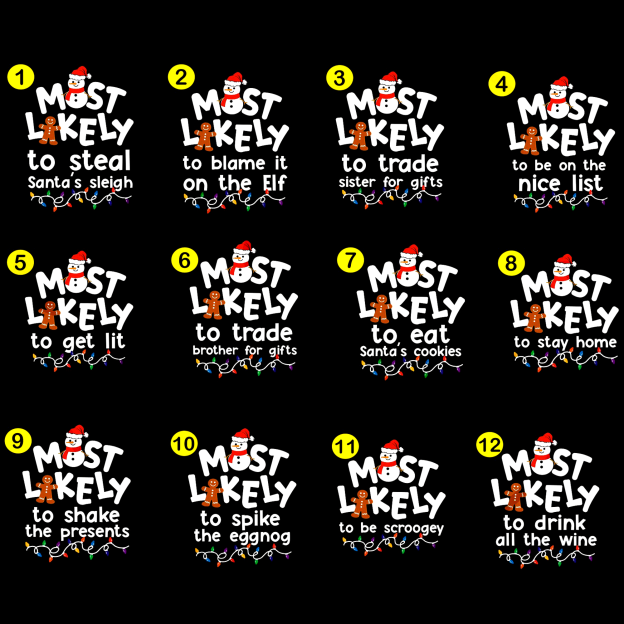 Most Likely To Gingerbread And Snowman Family Matching T-Shirts Beepumpkin