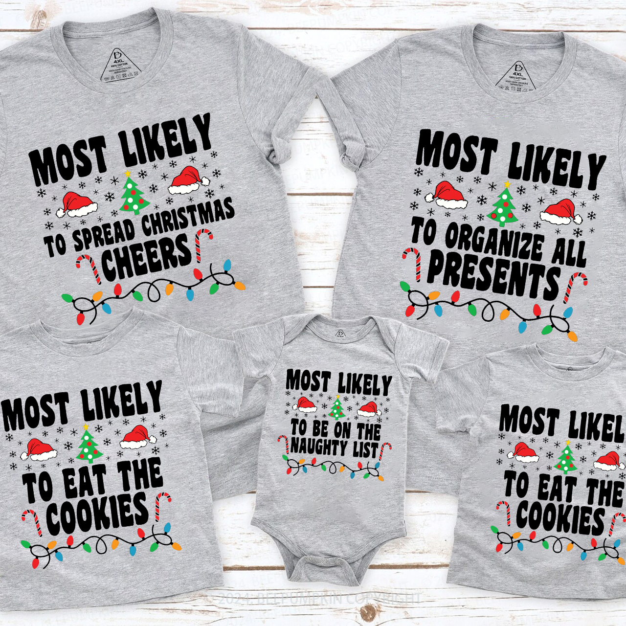 Most Likely To Light Tree Family Matching T-Shirts Beepumpkin