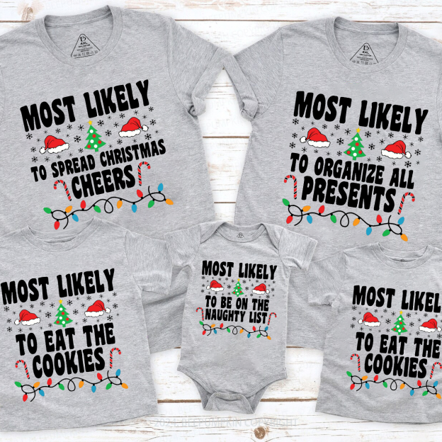 Most Likely To Light Tree Family Matching T-Shirts Beepumpkin
