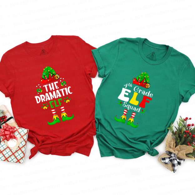 Christmas ELF Family Party Family Matching T-Shirts Beepumpkin