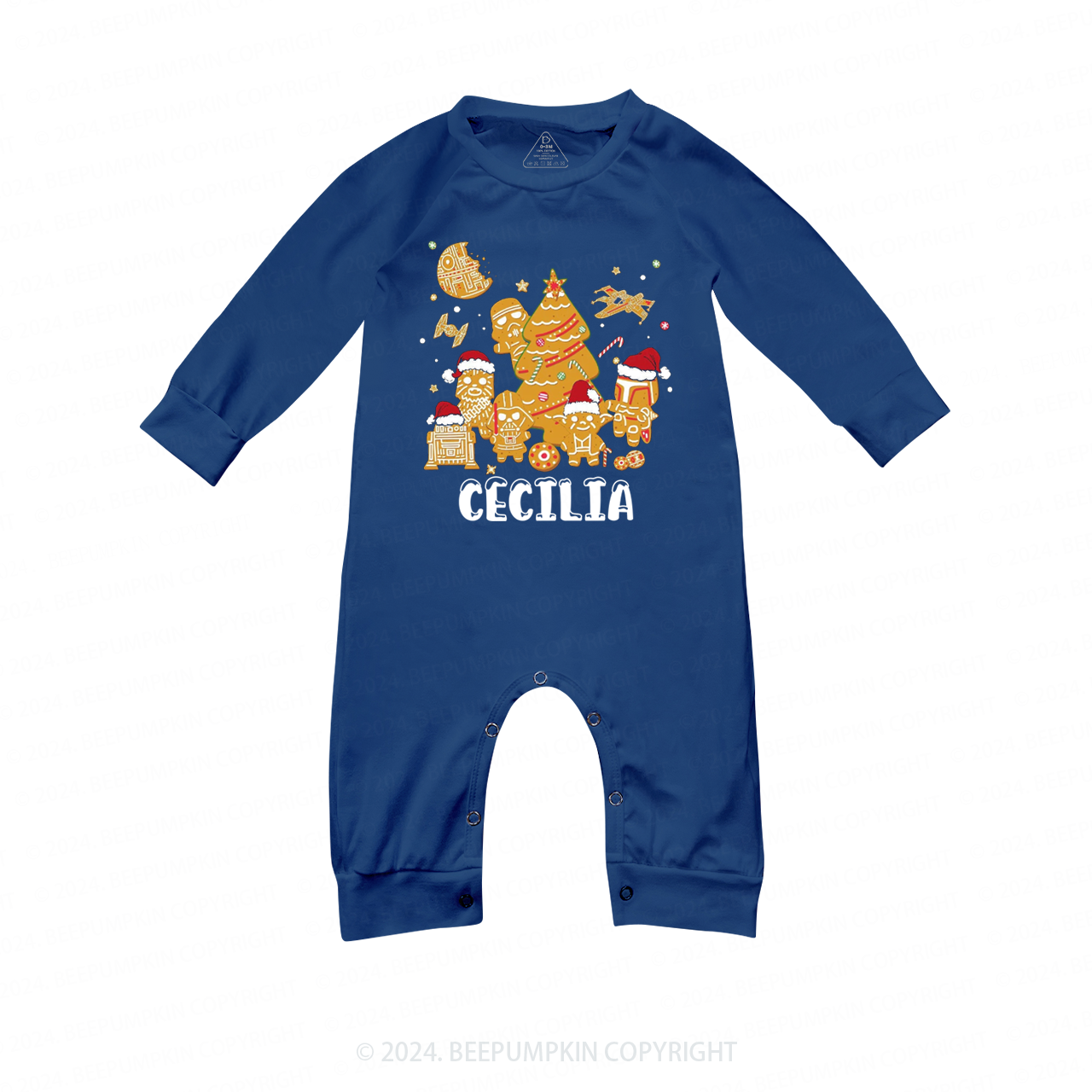 Cute Cookie Soldier Family Matching Blue Pajamas Beepumpkin