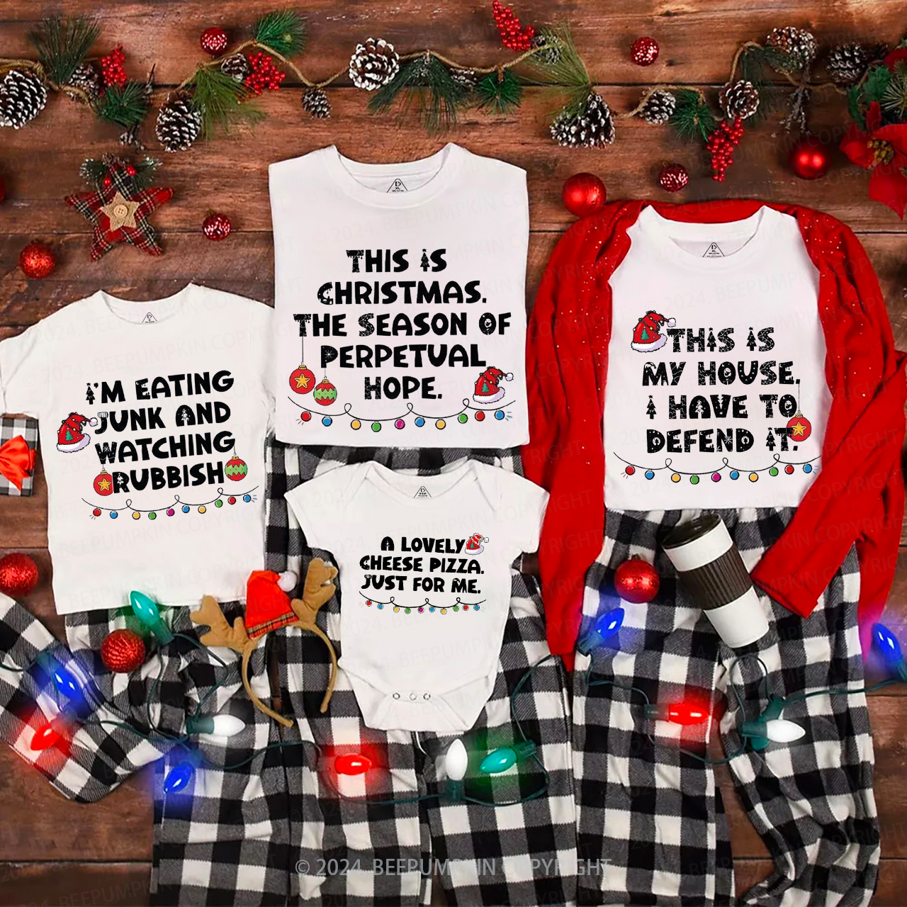 Christmas Movie Quotes Family Matching T-Shirts Beepumpkin
