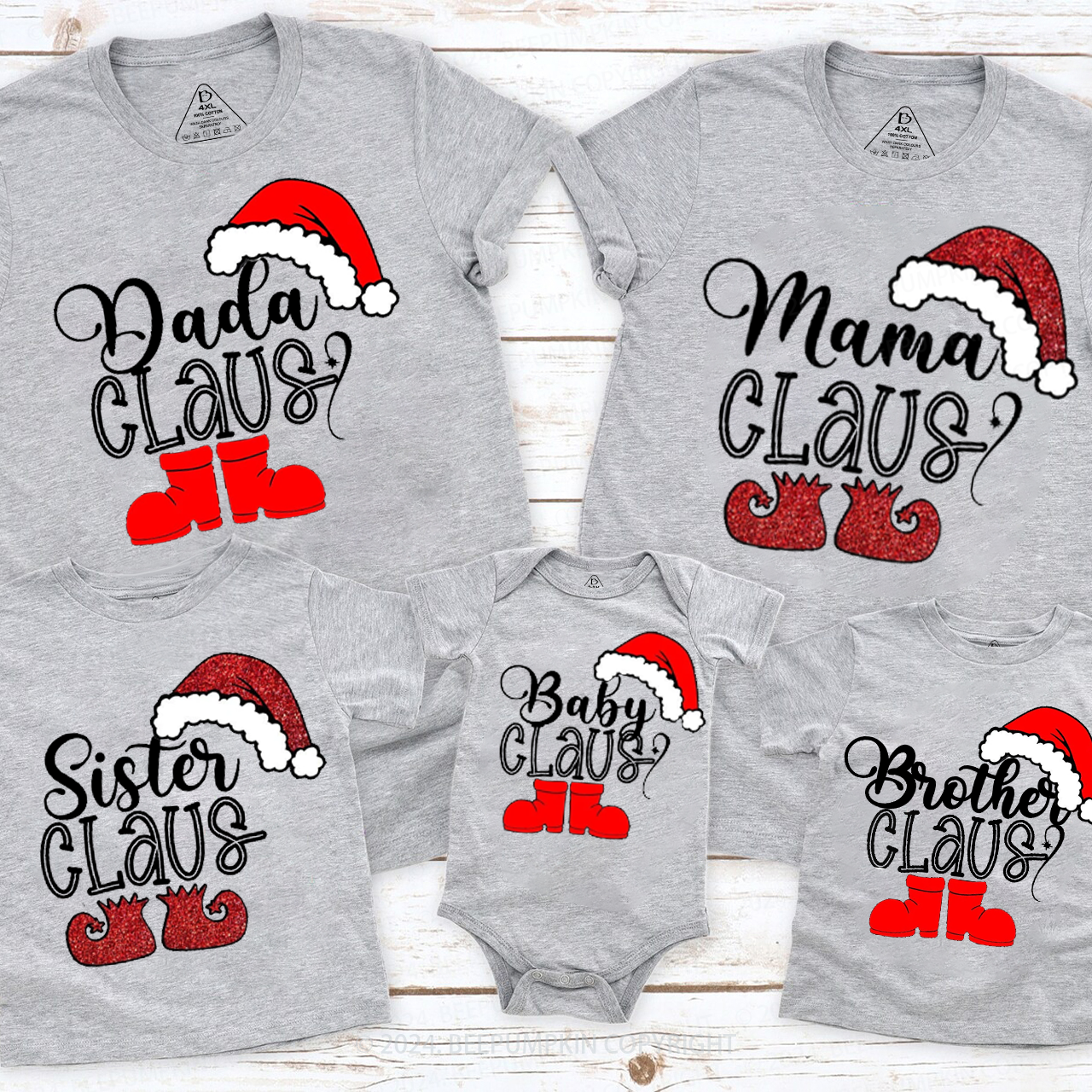 Christmas Santa Claus Family Matching T-Shirts Beepumpkin