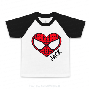 Image of Personalized Youth Super Hero Name Kid's Raglan Sleeves Tees