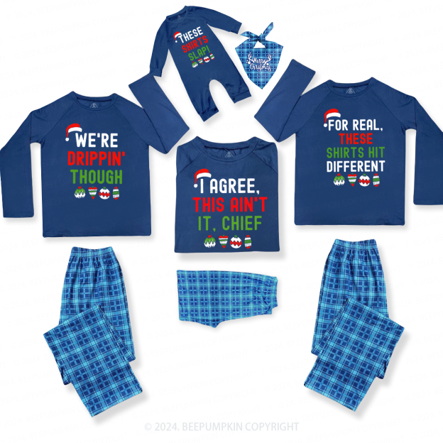 Personalized Funny Christmas Matching Blue Pajamas Beepumpkin