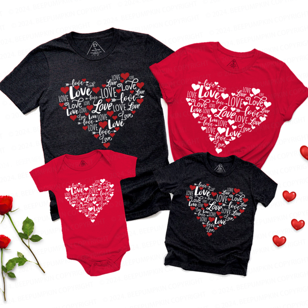 Love&Heart Valentine Family Matching Shirts