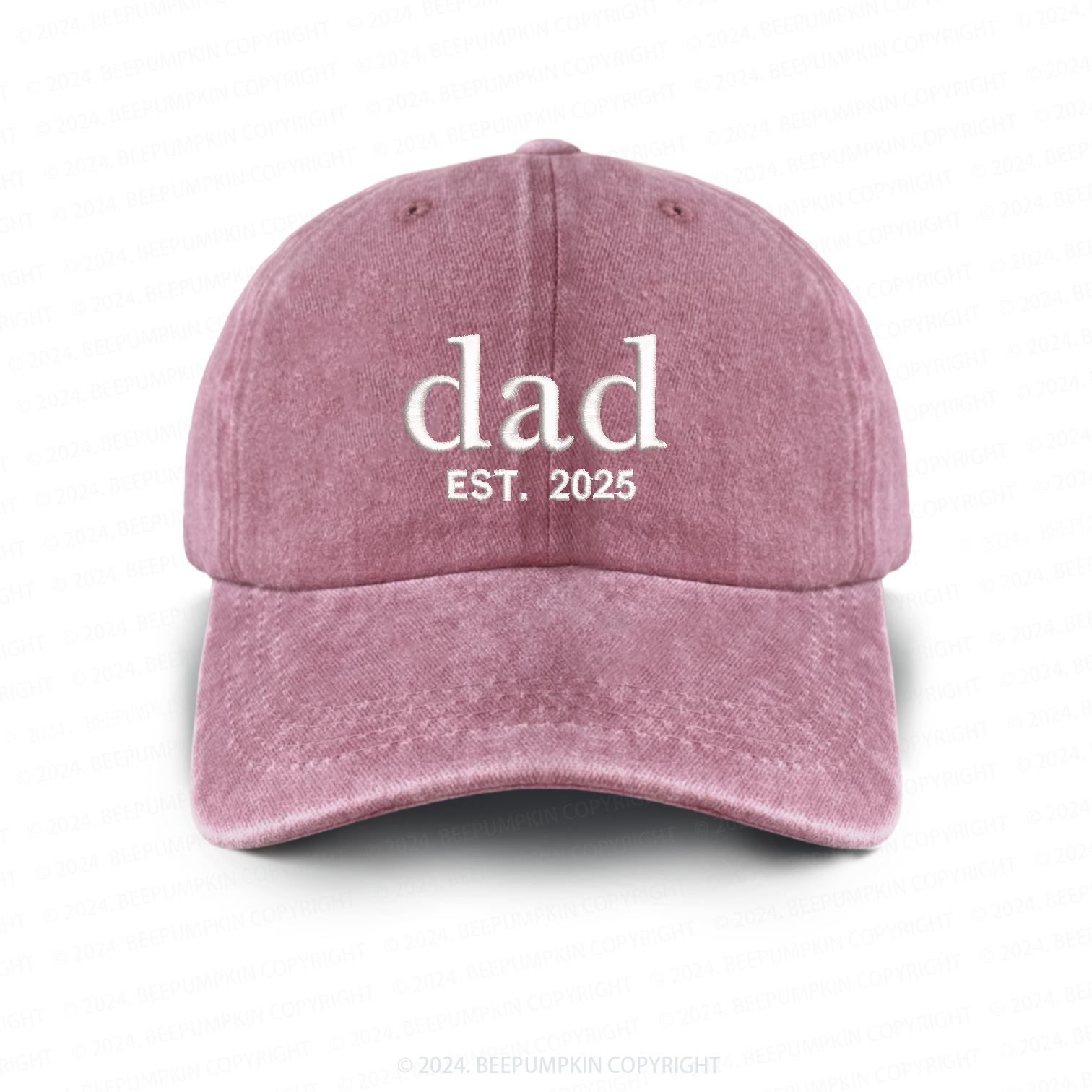 Personalized Adult Washed Embroidered Baseball Cap With Date