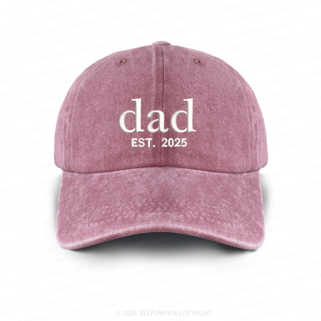 Personalized Adult Washed Embroidered Baseball Cap With Date