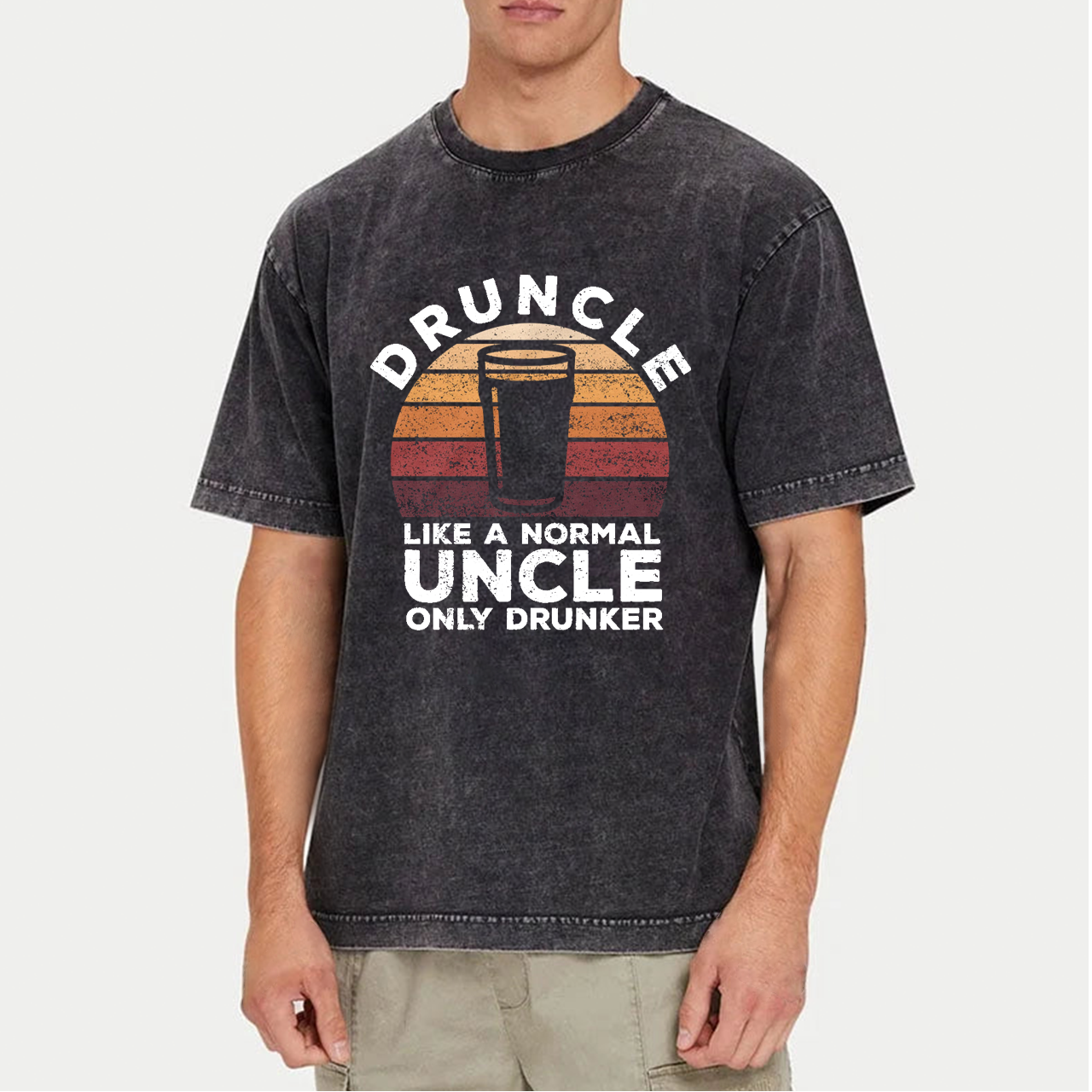 Druncle Like A Normal Uncle Only Drunker Washed T-Shirts 