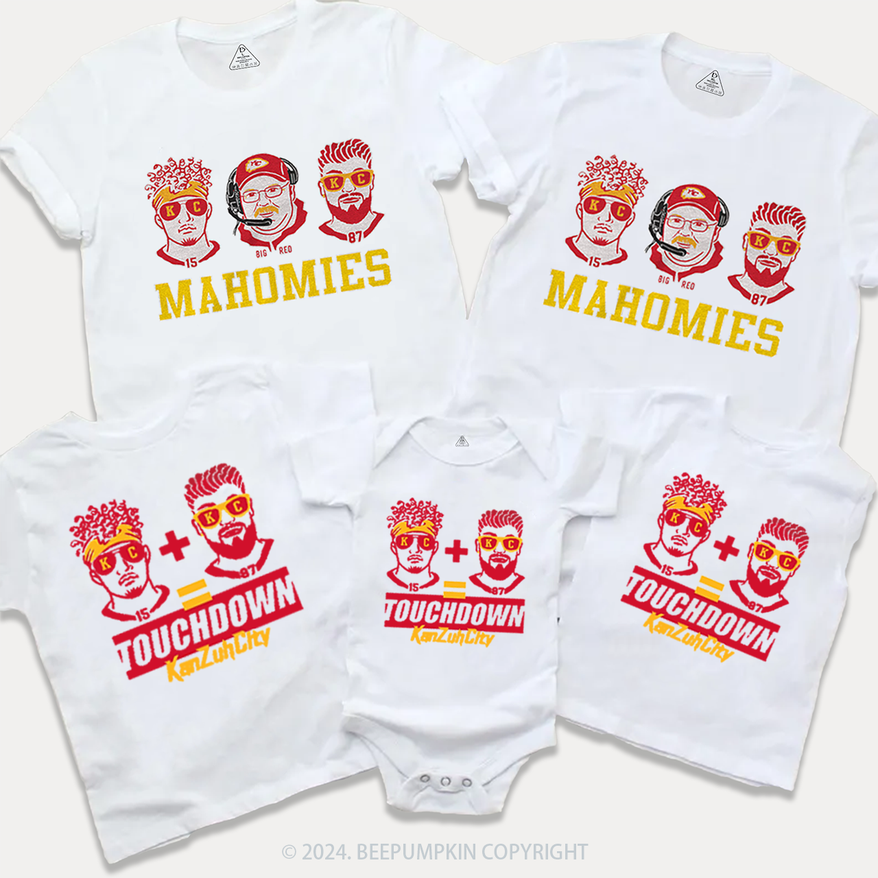 Funny KC Football Family Matching Tees Beepumpkin
