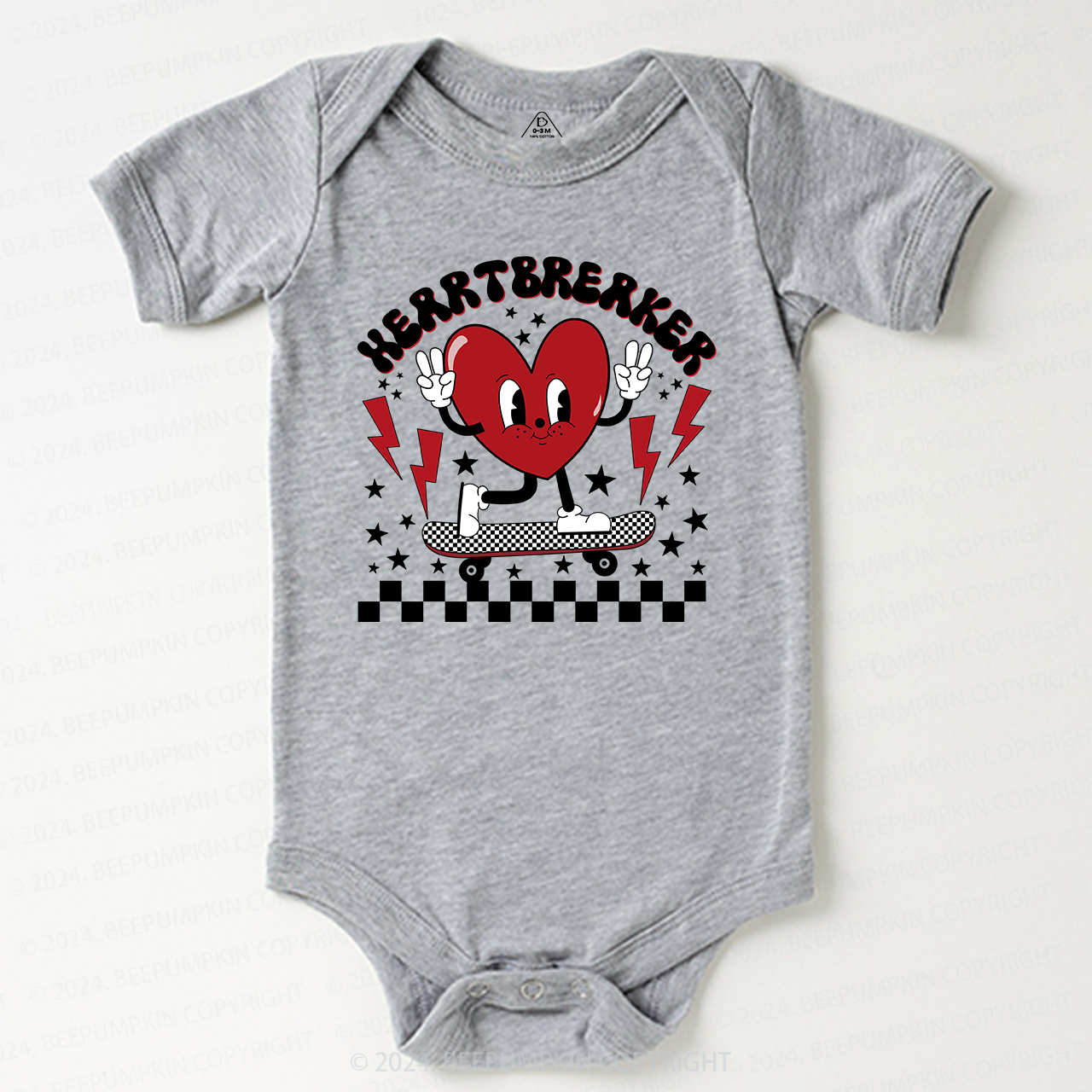 HeartBreaker Skateboard Valentine's Day Bodysuit For Baby