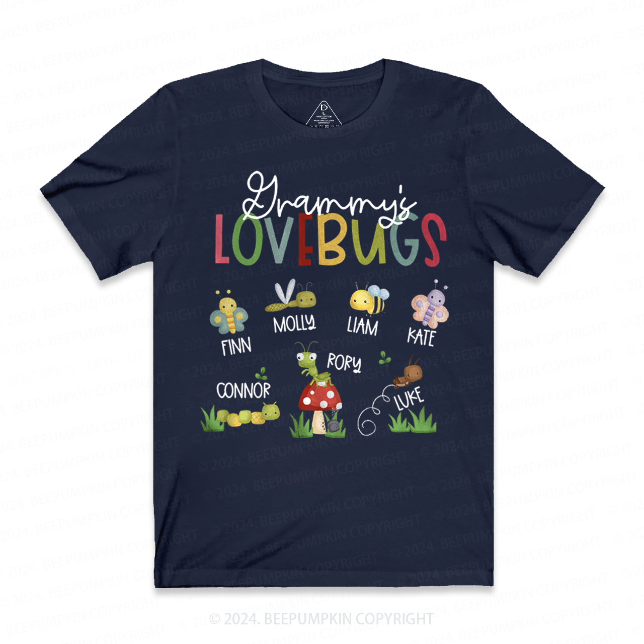 Personalized Grammy's Lovebugs Name T-Shirts