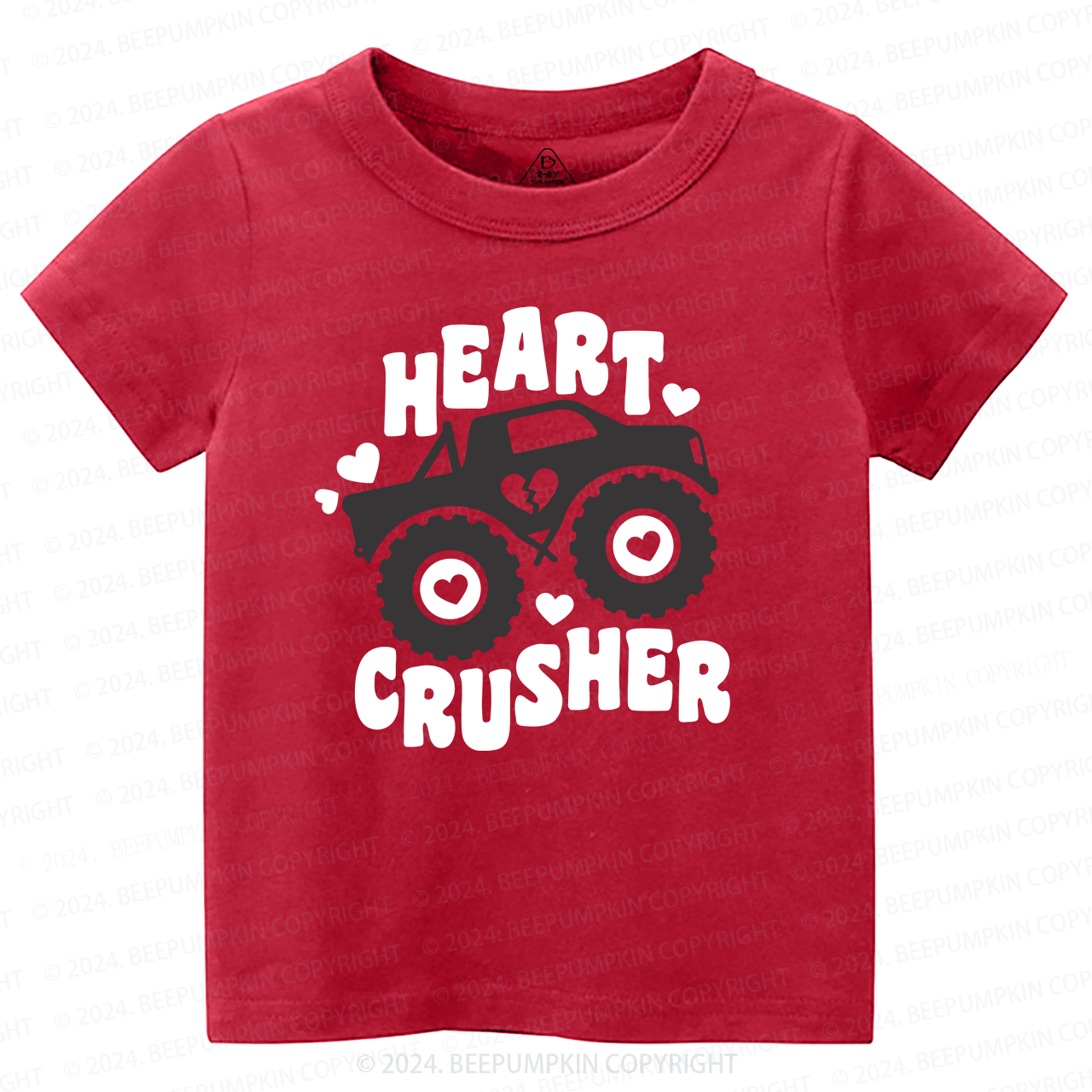 Heart Crusher Valentine's Day Toddler&Kids Tees Beepumpkin Sale-Beepumpkin™