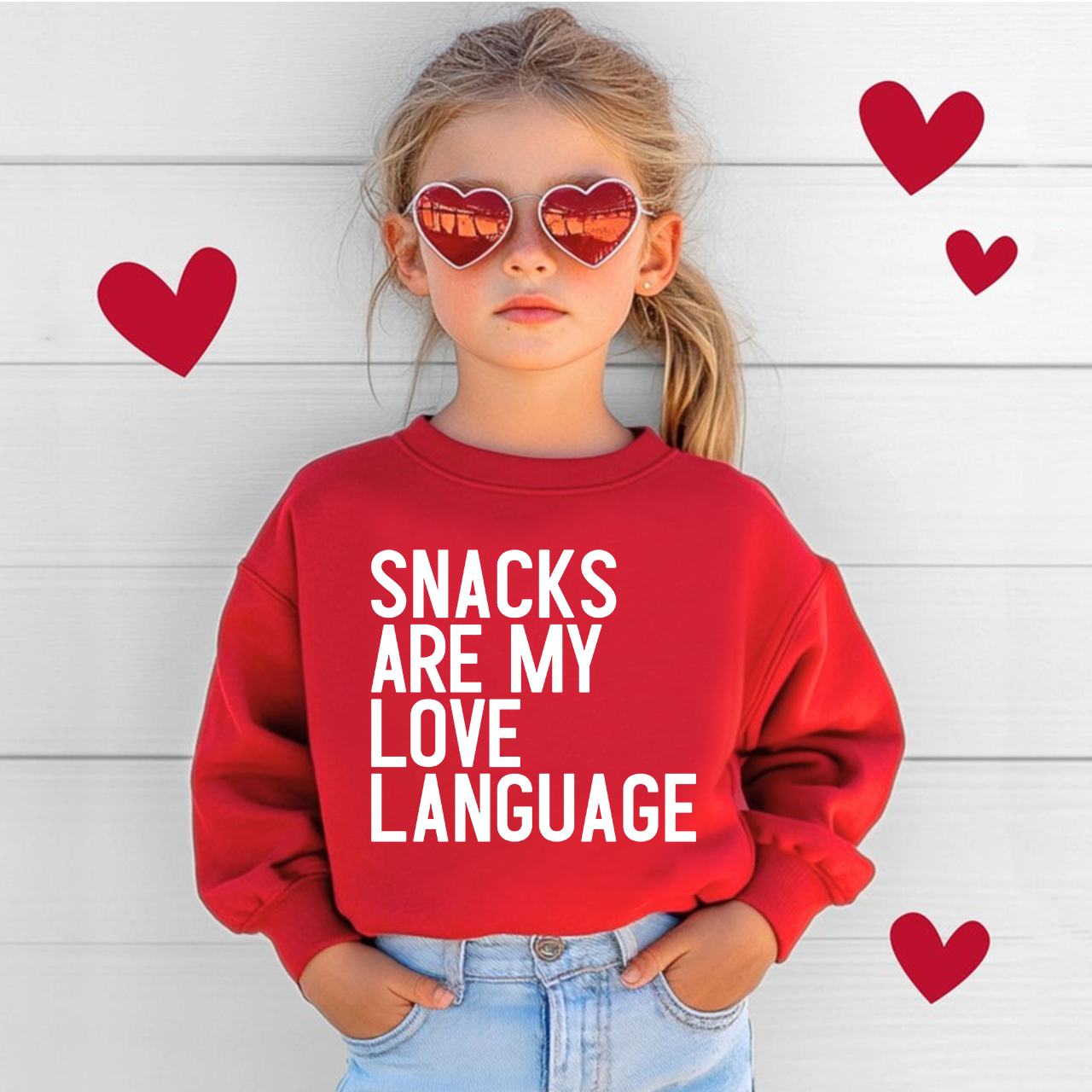 Snacks Are My Love Language Kids Sweatshirt