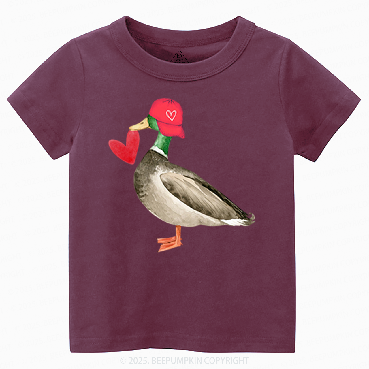 Love Duck Valentine's Day Toddler&Kid's Tees Beepumpkin