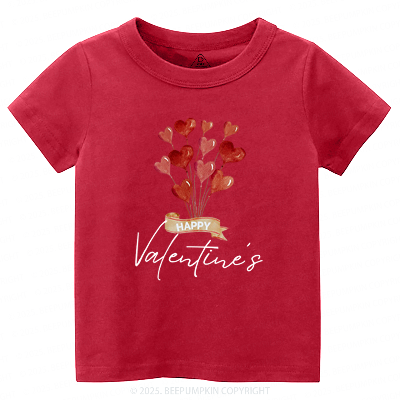 Red Hearts Valentine's Day Toddler&Kid's Tees Beepumpkin