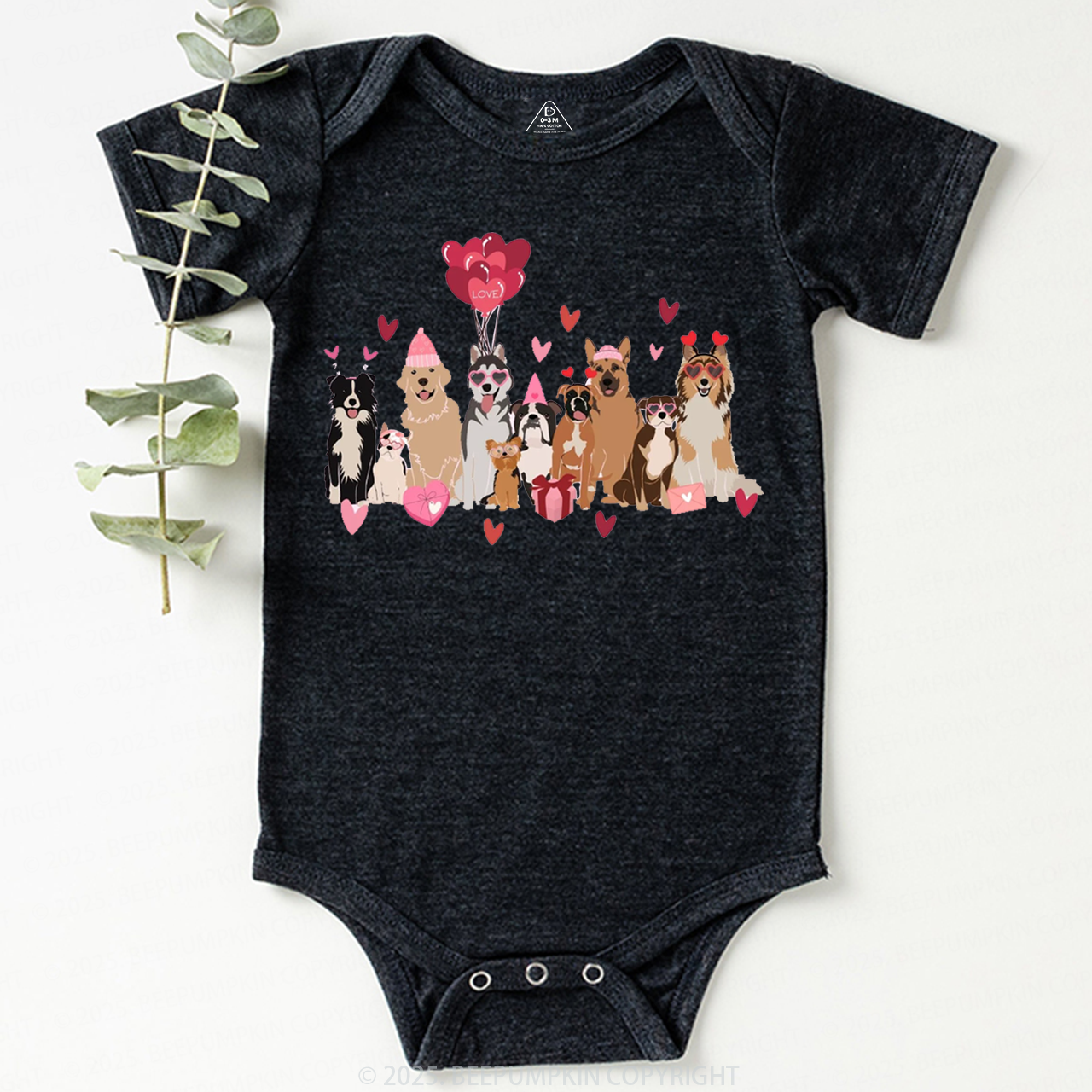 Dog Valentine's Day Bodysuit Beepumpkin