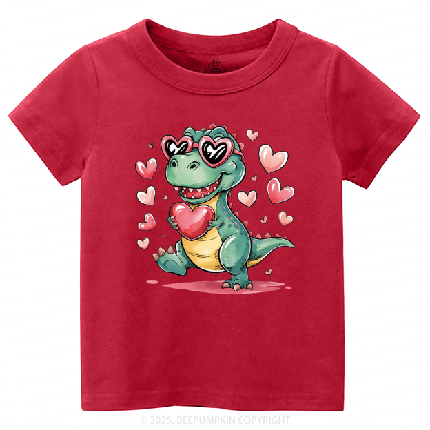 Romantic Dinosaur Valentine's Day Toddler&Kid's Tees Beepumpkin