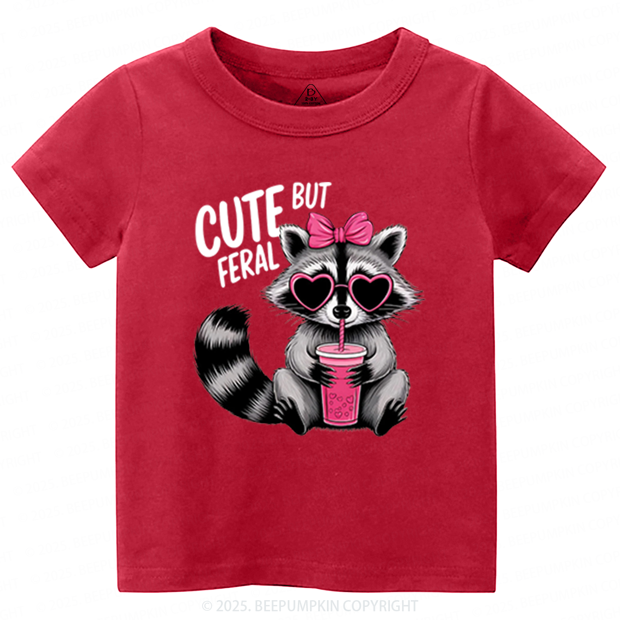 Cute But Feral Valentine's Day Toddler&Kid's Tees Beepumpkin