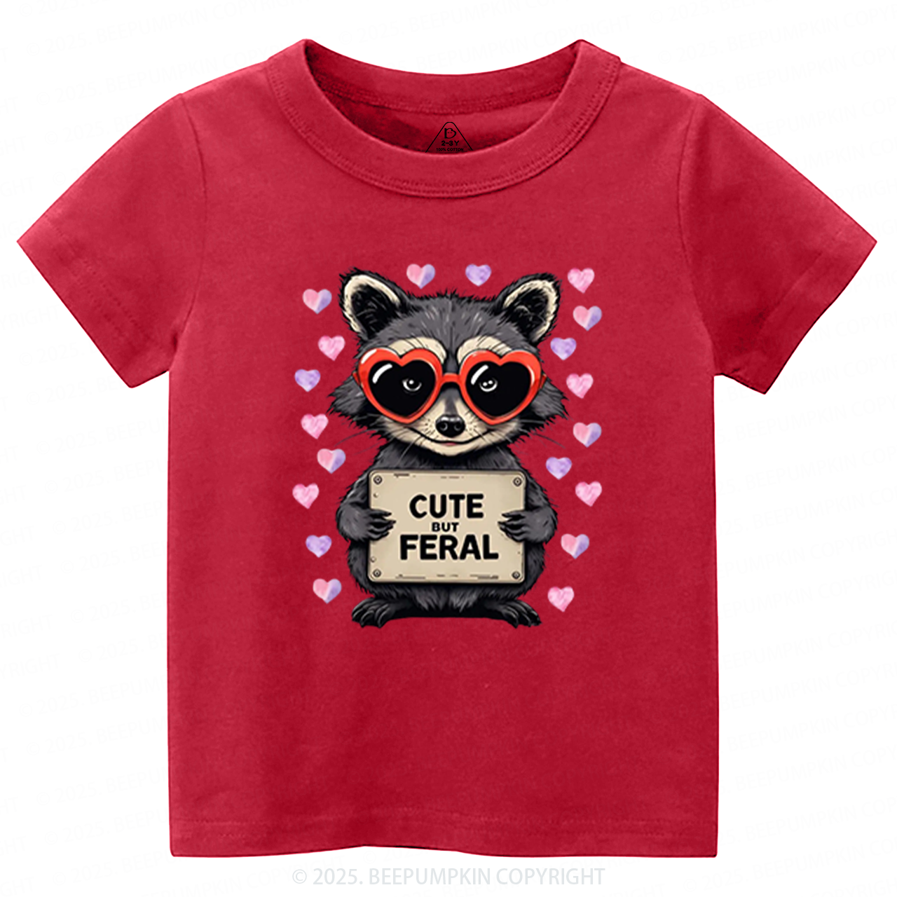 Cute But Feral Valentine's Day Toddler&Kid's Tees Beepumpkin 2