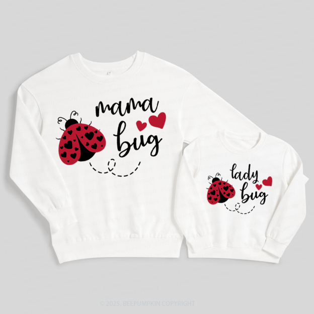 Lady Bug Valentine's Day Family Matching Sweatshirts