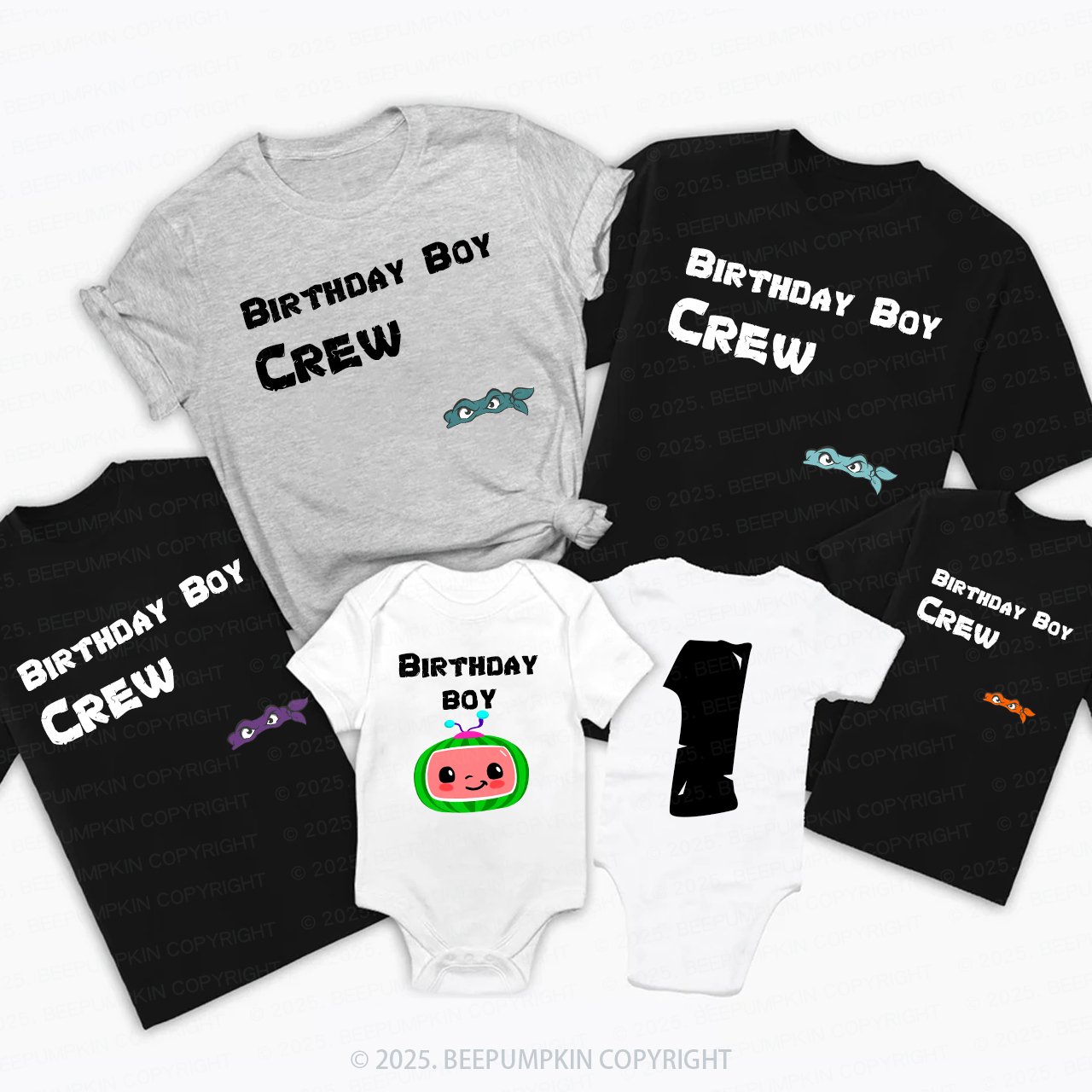 Personalized Birthday Boy Crew Family Matching Tees Beepumpkin