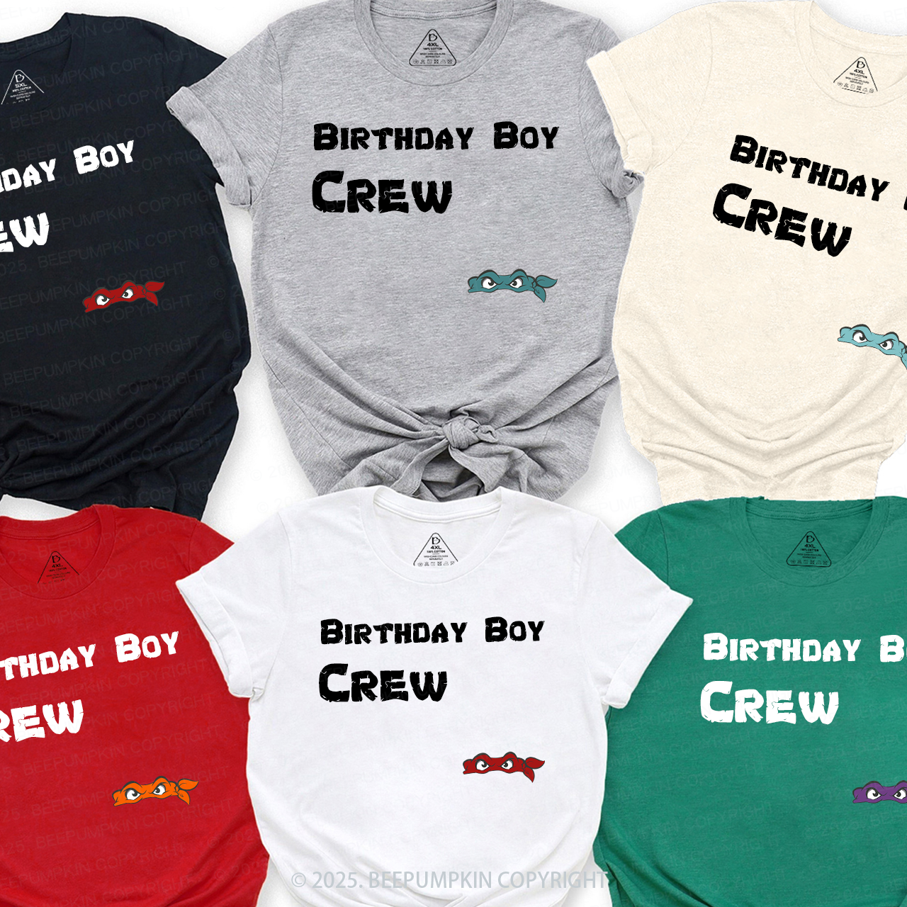 Personalized Birthday Boy Crew Family Matching Tees Beepumpkin