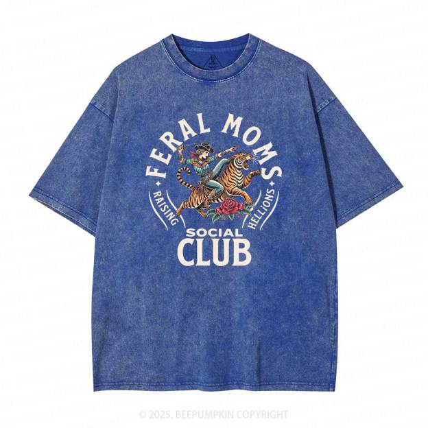 Feral Moms Social Club Washed T-Shirts
