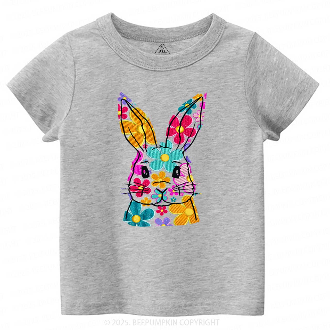 Bright Floral Bunny Easter Toddler&Kid's Tees Beepumpkin