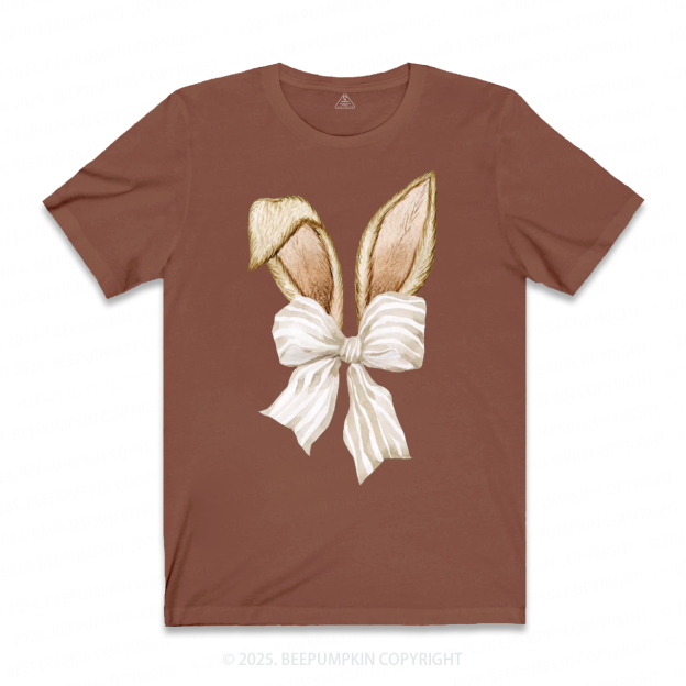 Coquette Bow Bunny Ears Easter  Mama T-Shirts