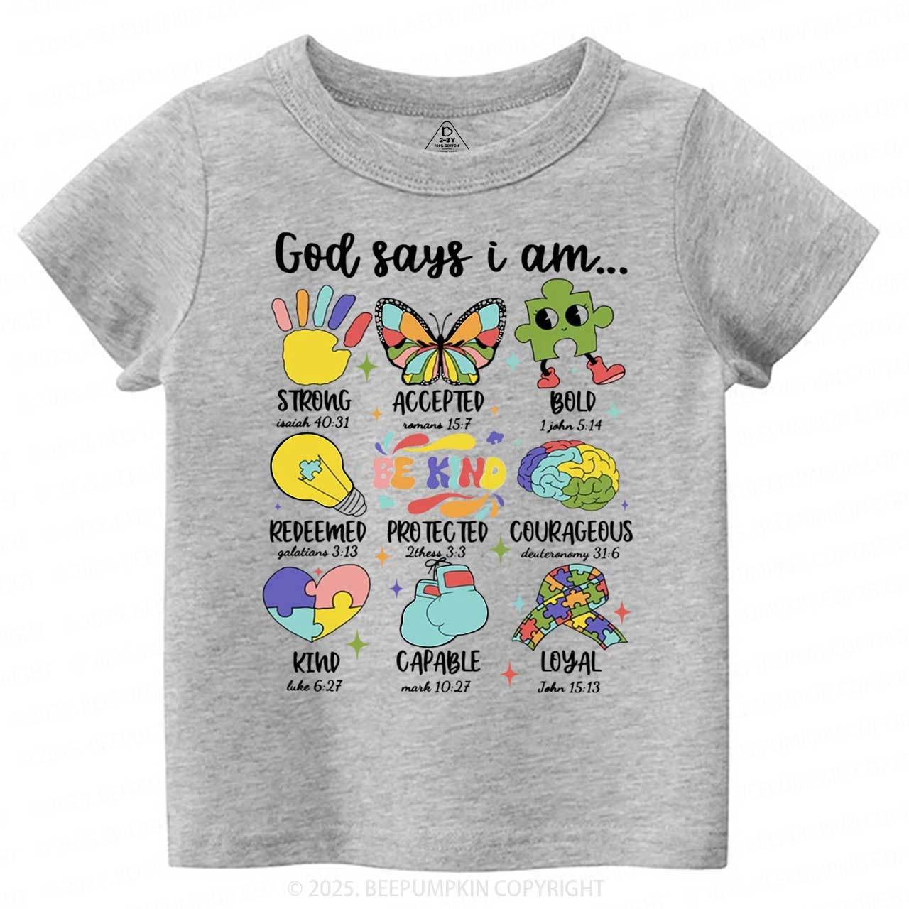 God Says I Am Toddler&Kid's Tees Beepumpkin