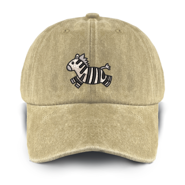 Running Zebra Washed Baseball Cap For Kids