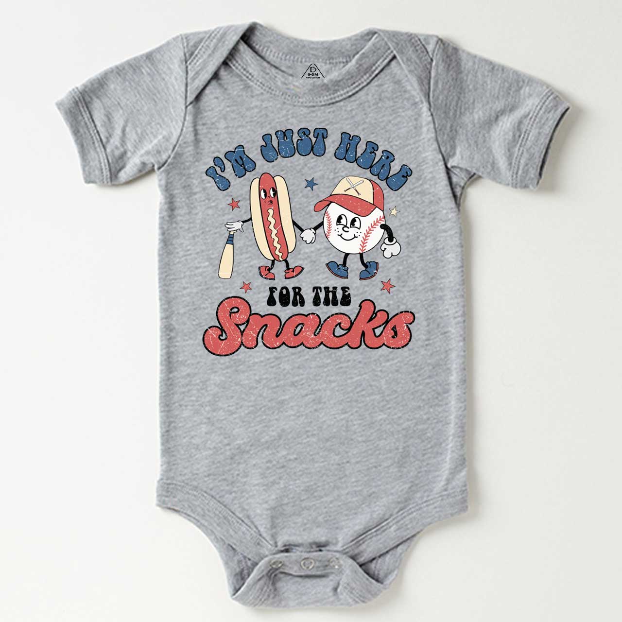 I'm Just Here For The Snacks Baseball Bodysuit Beepumpkin