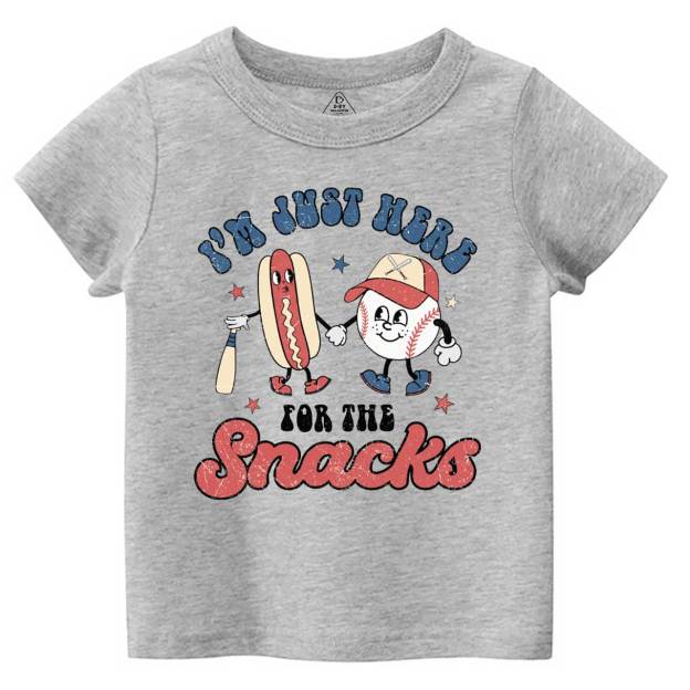 I'm Just Here For The Snacks Baseball  Toddler&Kid's Tees Beepumpkin