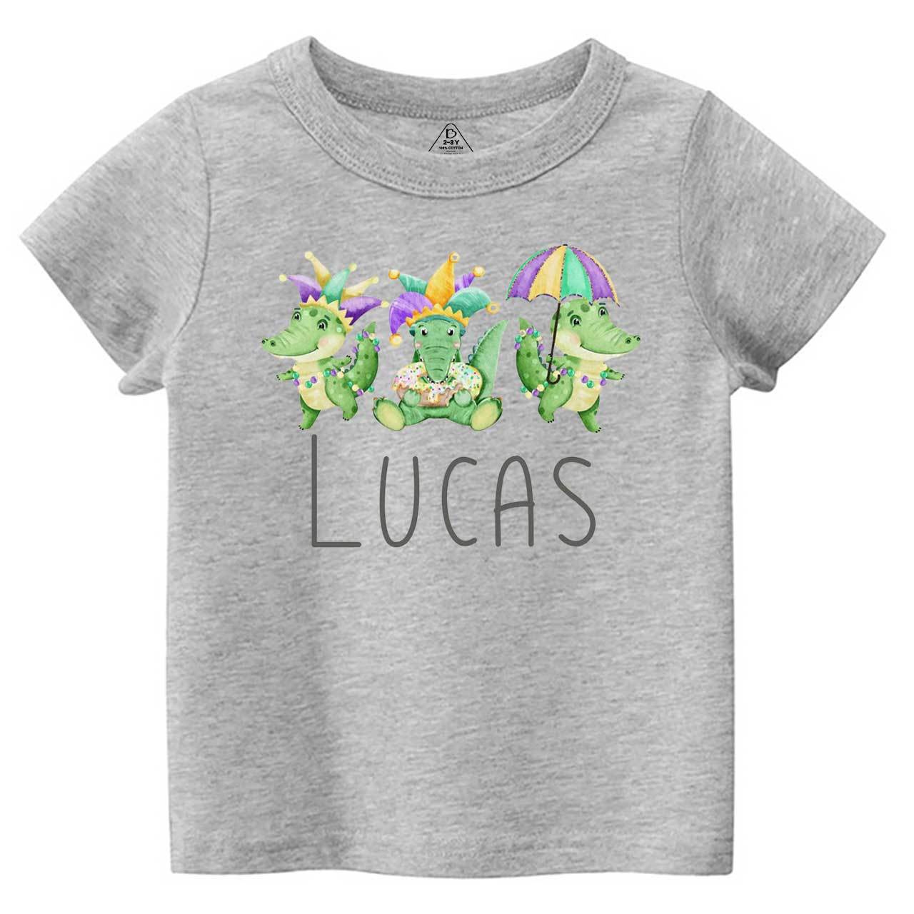Personalized Mardi Gras Alligators Toddler&Kid's Tees Beepumpkin