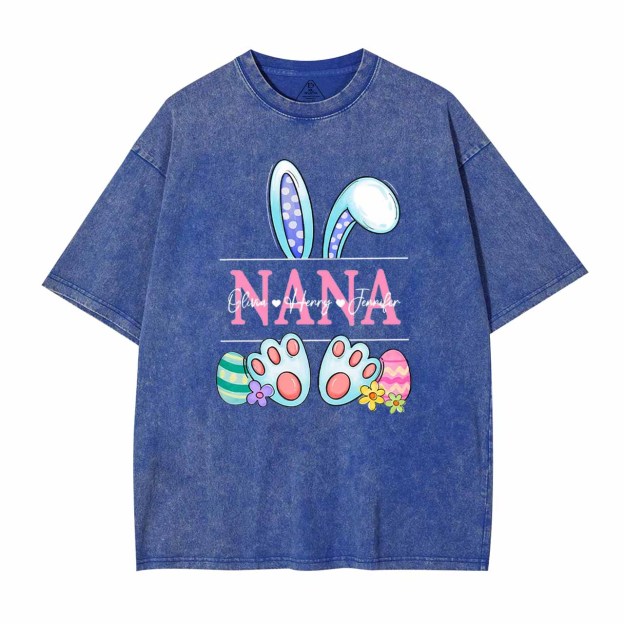Personalized Name Nana Washed T-Shirts